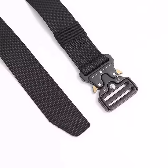 Kango Outdoor Heavy Duty Universal Nylon Adjustable Military Style Tactical Waist Belt with Quick Release Gear Clip Metal
